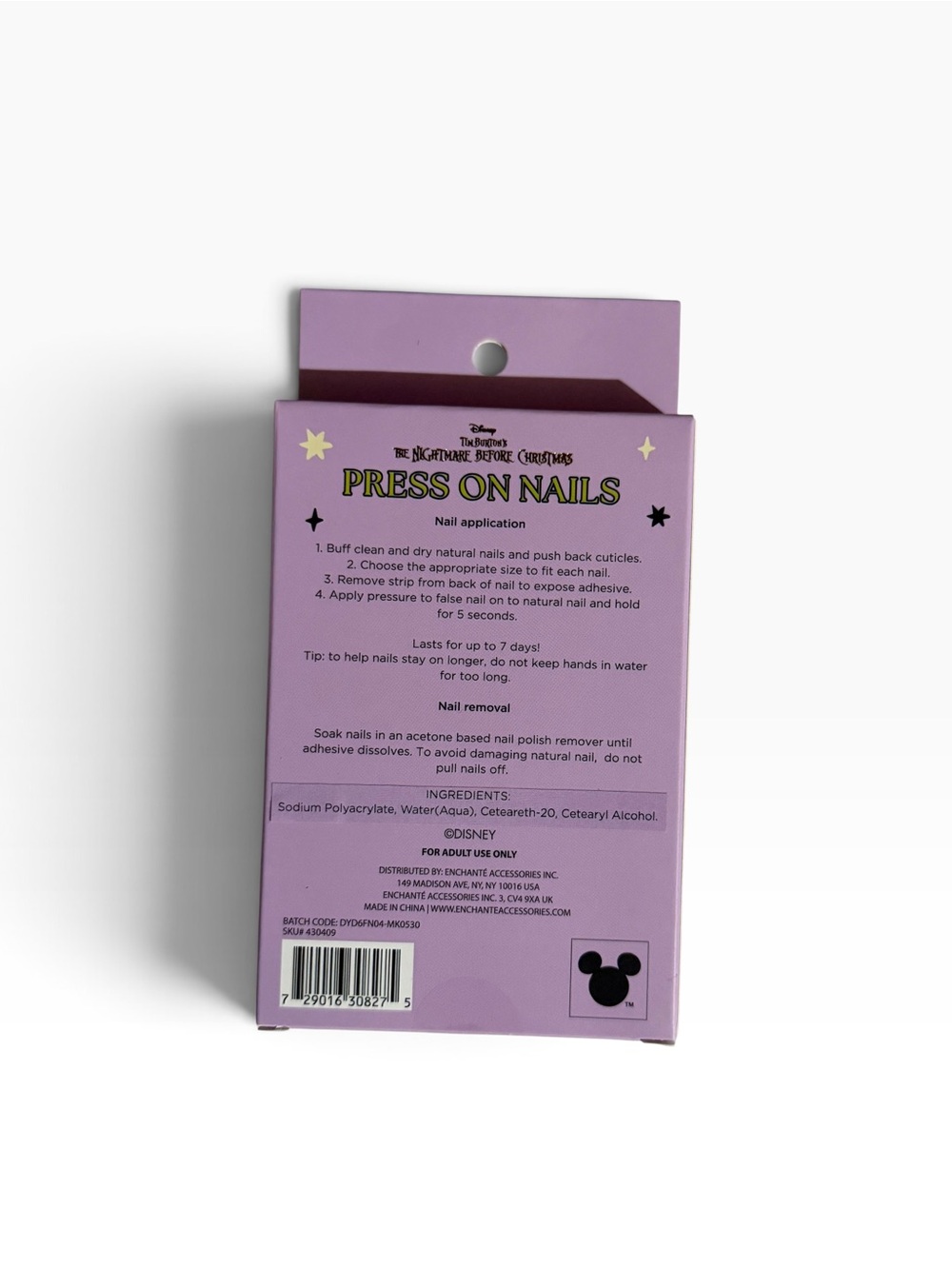 Disney Nightmare Before Christmas Press On Nails 4 Pack Jack Sally Oogie Zero - Picture 7 of 9